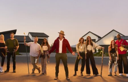 Rock the Block S7 Group 2 (L to R_ Brooke Hogan, Scott McGillivray, Drew Lachey, Taniya Nayak, Ty Pennington, Chelsea Meissner, Kim Wolfe, Mina Starsiak Hawk, Vernon Davis)