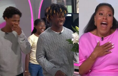 Sheinelle Jones and kids Uche, Clara, and Kayin on the Aporil 14, 2206, episode of 'Today With Jenna & Sheinelle.'