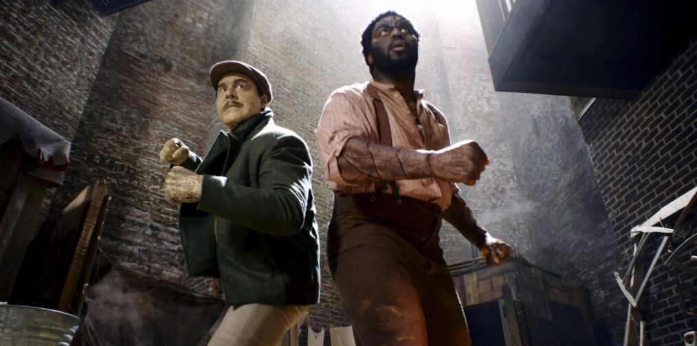 Flint Marco/Sandman (Jack Huston) and Lonnie/Tombstone (Abraham Popoola) in SPIDER-NOIRPhoto: Courtesy of Prime © Amazon Content Services LLC