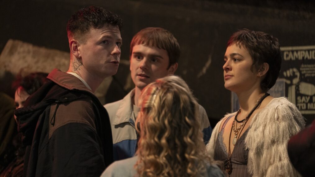 Stuart Campbell, Mitchell Robertson, Julie Cullen, and Philippine Velge, 'Half Man' Season 1, Episode 2, HBO, April 30, 2026.