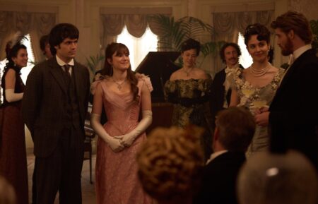 MASTERPIECE The Forsytes -- Episode Four Sunday, April 12 at 9/8c on PBS Jo recommits to his family, James is furious with Soames and Irene and Soames’ Parisian adventure ends early. Shown L-R: Philip (Jamie Flatters), June (Justine Moore), Frances (Tuppence Middleton), Jolyon Jr (Danny Griffin) -- For editorial use only. Photographer: Sean Gleason -- Courtesy of Mammoth Screen & MASTERPIECE