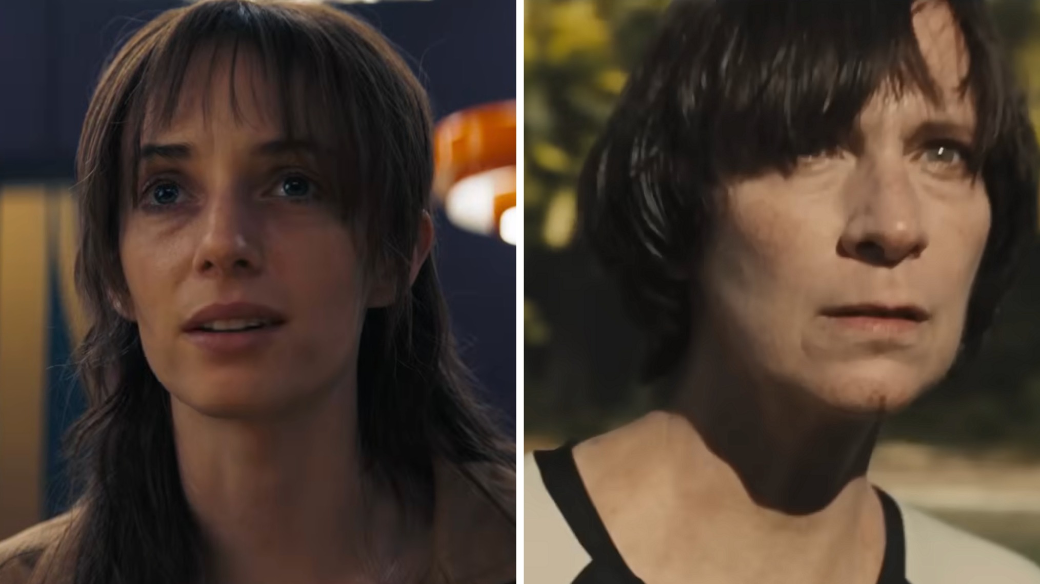 Maya Hawke and Amanda Plummer as Wiress in Sunrise on the Reaping and The Hunger Games: Catching Fire