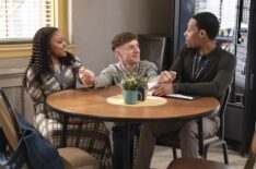 Quinta Brunson, Chris Perfetti, and Tyler James Williams in 'Abbott Elementary' Season 5