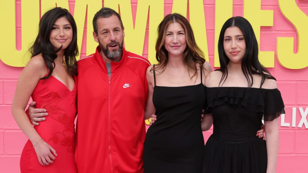 Sunny Sandler, Adam Sandler, Jackie Sandler and Sadie Sandler attend the premiere of Netflix's 'Roommates' at The Egyptian Theatre Hollywood on April 13, 2026 in Los Angeles, California.