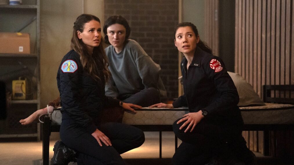 Jocelyn Hudon as Lyla Novak, Gloria Cole as Sarah, Hanako Greensmith as Violet Mikami — 'Chicago Fire' Season 14 Episode 18 'Instinct'