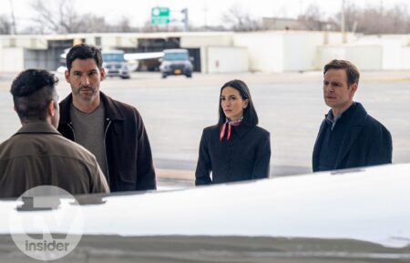 Tom Ellis as CIA Case Officer Colin Glass, Natalee Linez as CIA Analyst Gina Gosian, and Nick Gehlfuss as Special Agent Bill Goodman — 'CIA' Season 1 Episode 9 