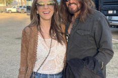 Elizabeth Hurley and Billy Ray Cyrus at Stagecoach 2026