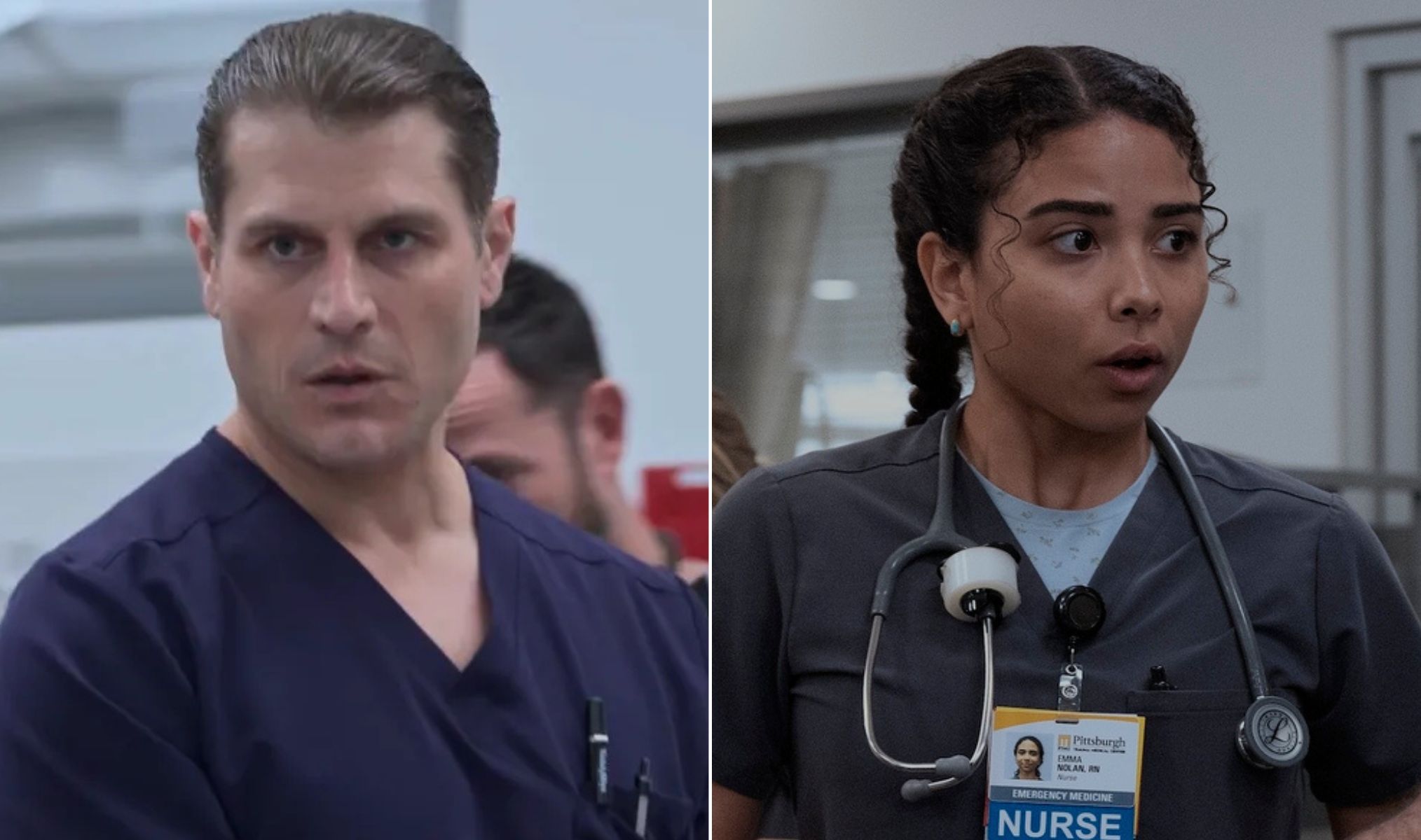 Park and Emma in 'The Pitt'