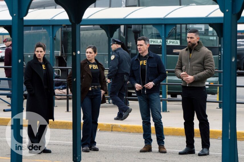 Missy Peregrym as Special Agent Maggie Bell, Juliana Aidén Martinez as Eva Ramos, John Boyd as Special Agent Stuart Scola, and Zeeko Zaki as Special Agent Omar Adom ‘OA' Zidan — 'FBI' Season 8 Episode 19 