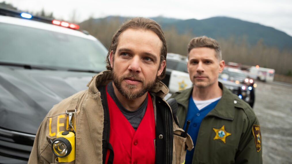 Max Thieriot as Bode Leone and Matt Lauria as Boone — 'Sheriff Country' & 'Fire Country' Crossover