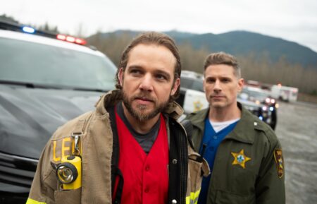 Max Thieriot as Bode Leone and Matt Lauria as Boone — 'Sheriff Country' & 'Fire Country' Crossover