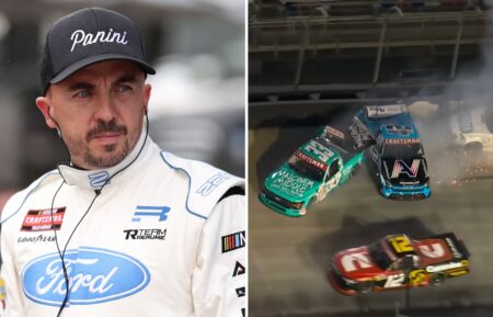 Frankie Muniz at practice for the NASCAR Craftsman Truck Series Black's Tire 200 at Rockingham Speedway on April 3, 2026, in Rockingham, North Carolina; Muniz crashing NASCAR CRAFTSMAN Truck Series at Bristol Motor Speedway in Bristol, Tennessee, on April 10, 2026