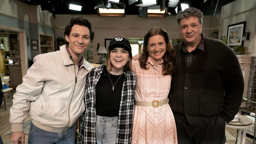 Montana Jordan, Raegan Revord, Zoe Perry, and Lance Barber in 'Georgie & Mandy's First Marriage'