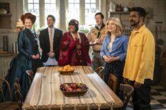 Rebecca Wisocky, Asher Grodman, Danielle Pinnock, Richie Moriarty, and Utkarsh Ambudkar in 'Ghosts' Season 5