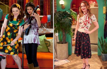 (left) Jennifer Stone and Selena Gomez on 