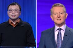 (left) 'Jeopardy!' super champion Jamie Ding, (right) 'Jeopardy!' host Ken Jennings