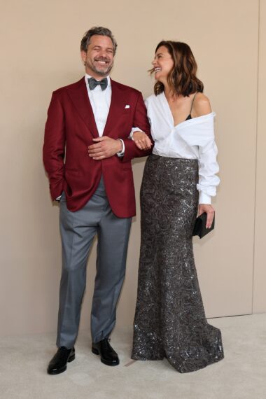 Joshua Jackson and Katie Holmes attend the gala screening of "Brunello: The Gracious Visionary" at David Koch Theatre at Lincoln Center on April 14, 2026 in New York City.