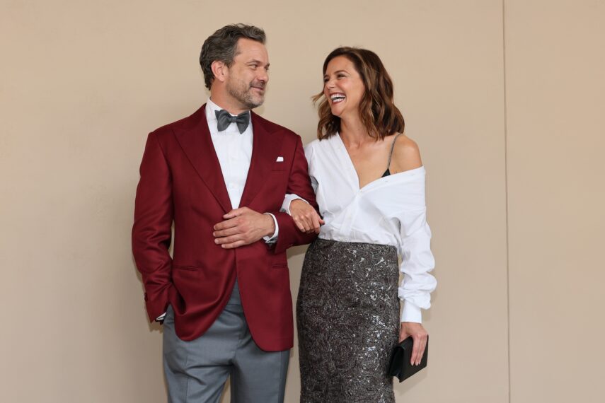 Joshua Jackson and Katie Holmes attend the gala screening of "Brunello: The Gracious Visionary" at David Koch Theatre at Lincoln Center on April 14, 2026 in New York City.