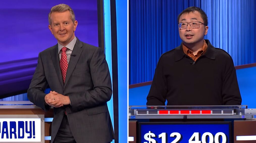 Ken Jennings and Jamie Ding on the 'Jeopardy!' set