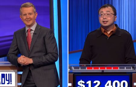 Ken Jennings and Jamie Ding on the 'Jeopardy!' set