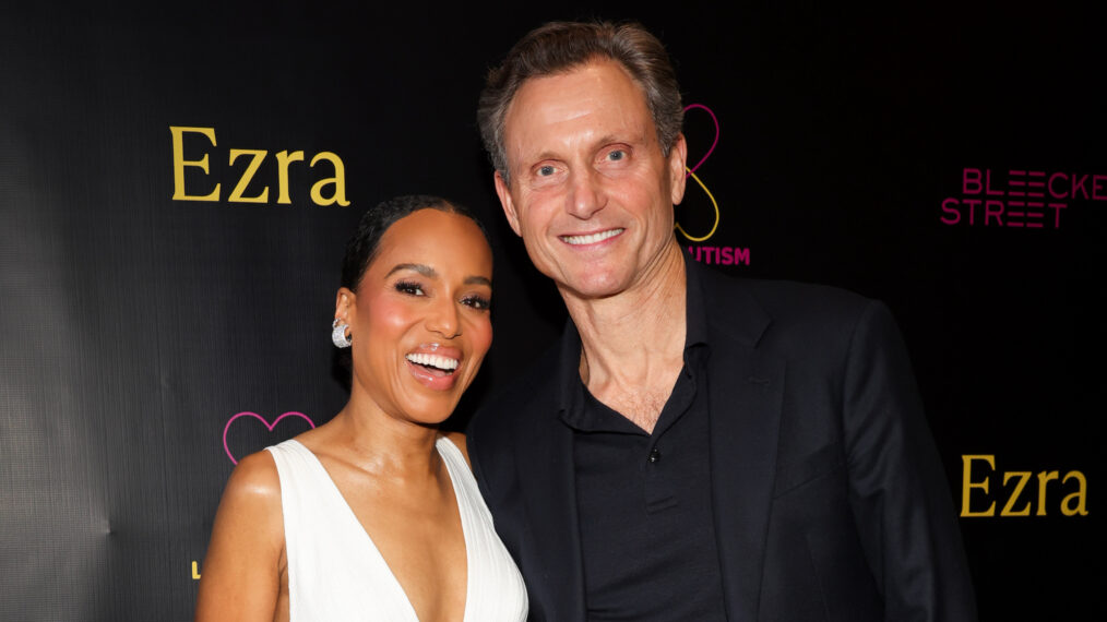 Kerry Washington and Tony Goldwyn attend an evening with EZRA: A storytelling and screening event of Bleecker Street's 'EZRA' at Writers Guild Theater on May 21, 2024 in Beverly Hills, California.