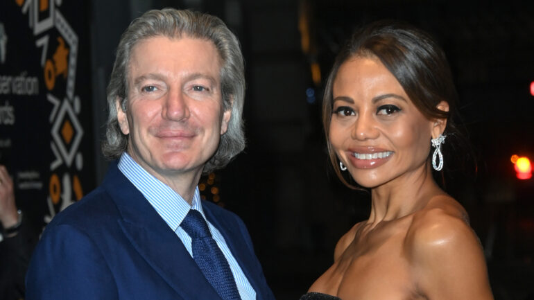 Ceawlin Thynn, 8th Marquess of Bath and Emma Thynn, Marchioness of Bath attend the 2024 Tusk Conservation Awards at The Savoy Hotel on November 27, 2024