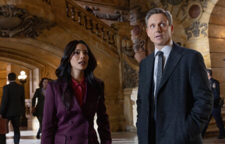 Odelya Halevi as A.D.A. Samantha Maroun, Tony Goldwyn as District Attorney Nicholas Baxter — 'Law & Order' Season 25 Episode 18 
