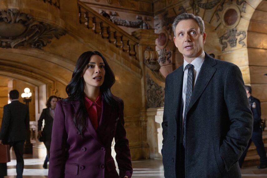 Odelya Halevi as A.D.A. Samantha Maroun, Tony Goldwyn as District Attorney Nicholas Baxter — 'Law & Order' Season 25 Episode 18 "Ride or Die"