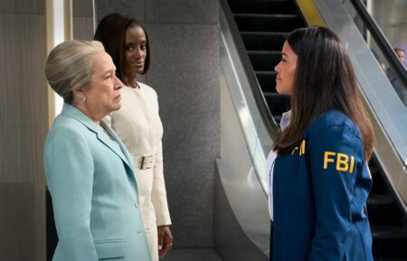 Kathy Bates, Skye P. Marshall, and Gina Rodriguez in the 'Matlock' Season 2 finale