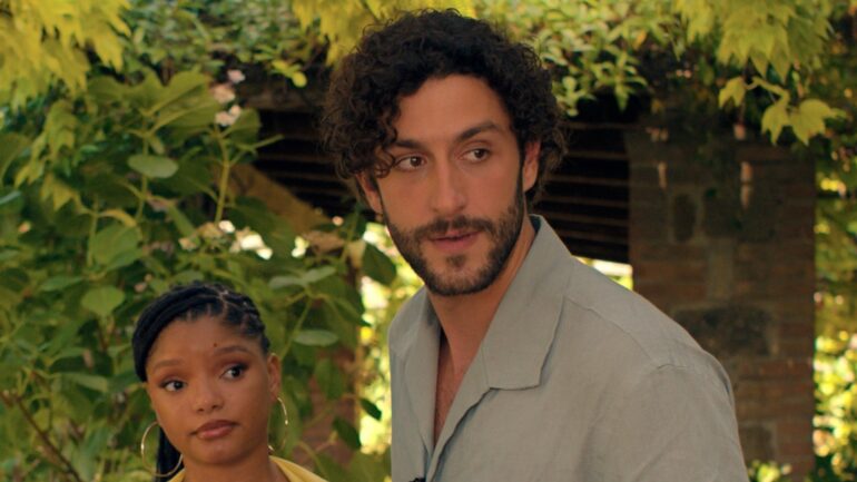 YOU, ME & TUSCANY, (aka YOU, ME AND TUSCANY, aka ITALIANNA), from left: Rege-Jean Page, Halle Bailey, Lorenzo de Moor, 2026.