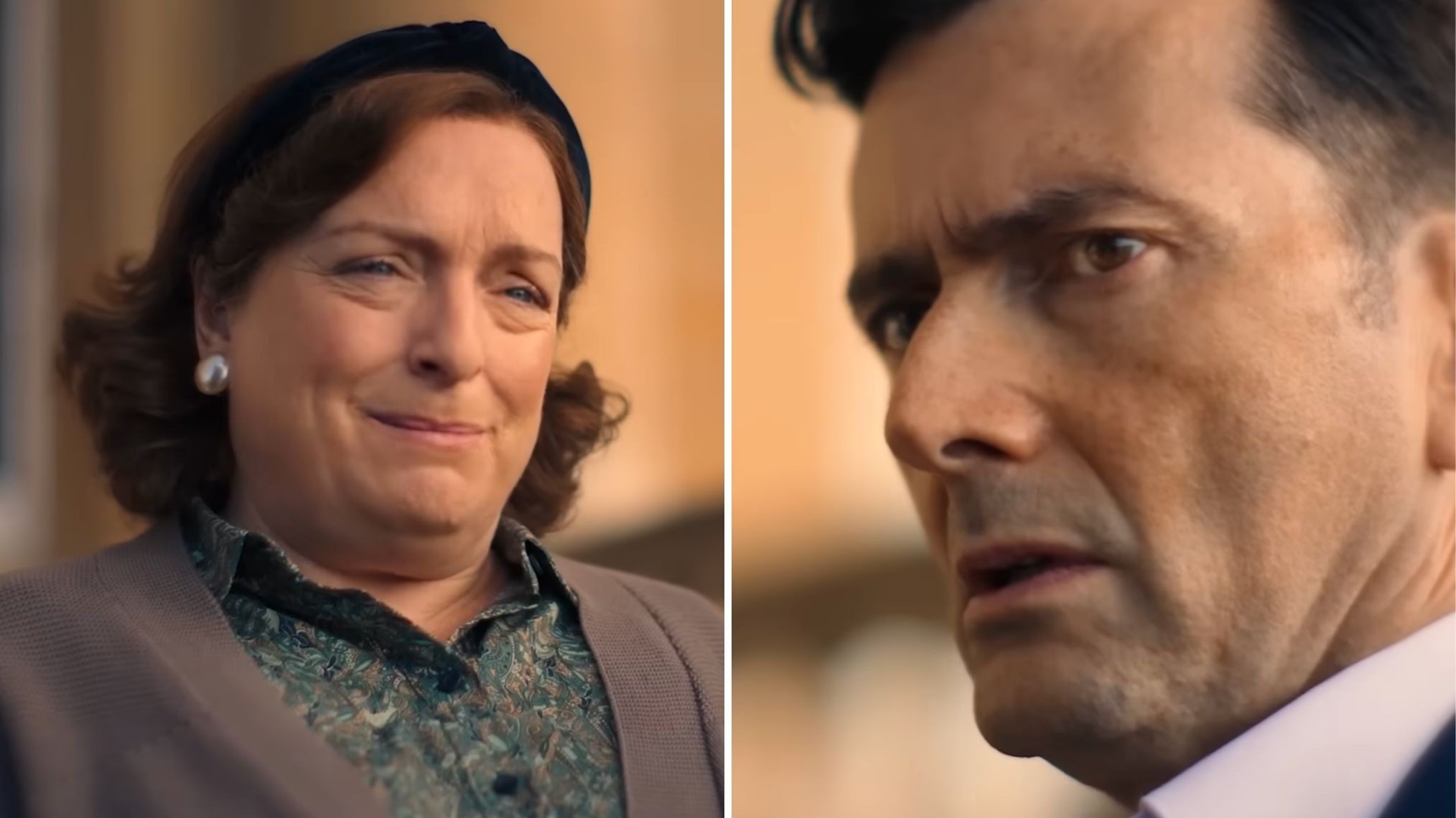 Claire Rushbrook and David Tennant in 'Rivals' Season 2