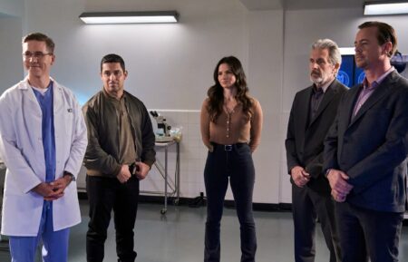 Brian Dietzen as Jimmy Palmer, Wilmer Valderrama as Special Agent Nicholas “Nick” Torres, Katrina Law as Special Agent Jessica Knight, Gary Cole as Special Agent Alden Parker, and Sean Murray as Special Agent Timothy McGee — 'NCIS' Season 23 Episode 12 