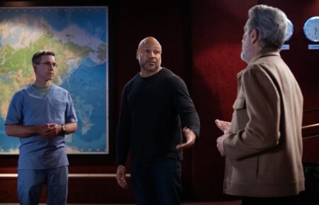 Brian Dietzen as Dr. Jimmy Palmer, LL COOL J as Sam Hanna, and Gary Cole as Alden Parker — 'NCIS' Season 23 Episode 17 