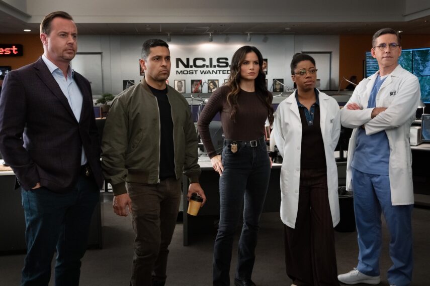 Sean Murray as Timothy McGee, Wilmer Valderrama as Nick Torres, Katrina Law as Jessica Knight, Brian Dietzen as Jimmy Palmer and Diona Reasonover as Kasie Hines — 'NCIS' Season 23 Episode 19 "Deal With the Devil"