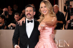 Chris Convy and Nikki Glaser attend the 83rd Annual Golden Globe Awards at The Beverly Hilton on January 11, 2026 in Beverly Hills, California