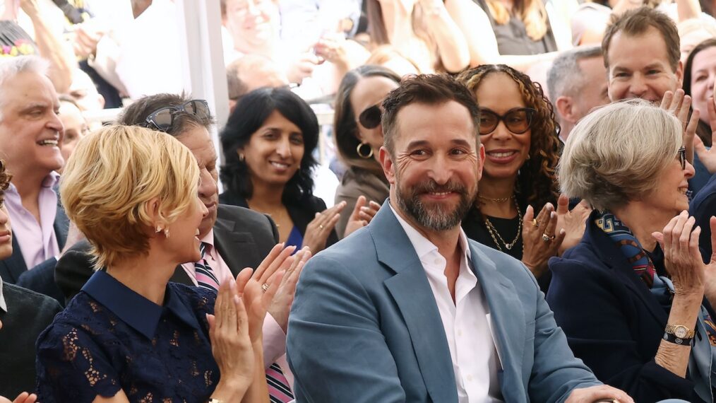 Noah Wyle (C) and family attend his Hollywood Walk of Fame induction ceremony on April 09, 2026 in Hollywood, California