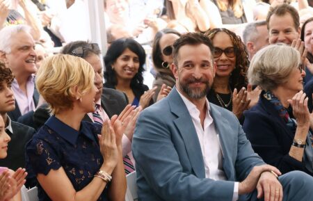 Noah Wyle (C) and family attend his Hollywood Walk of Fame induction ceremony on April 09, 2026 in Hollywood, California