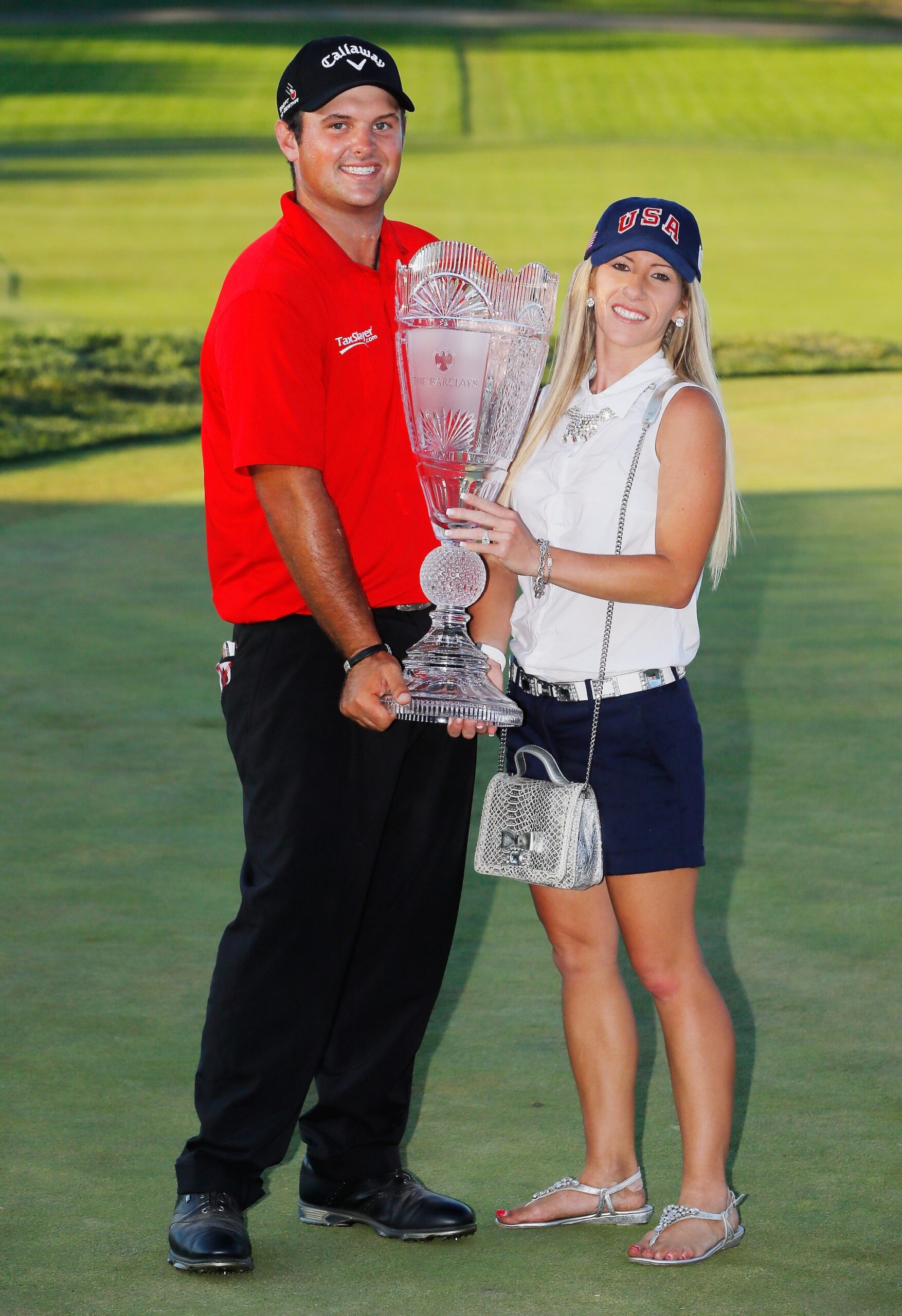 Patrick Reed and his wife Justine at Bethpage State Park on August 28, 2016 in Farmingdale, New York.