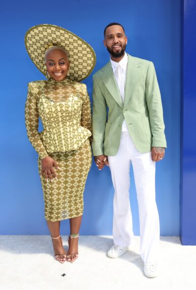 Pinky Cole Hayes and Derrick Hayes attend the 2026 ESSENCE Black Women In Hollywood Awards at Fairmont Century Plaza on March 12, 2026 in Los Angeles, California.
