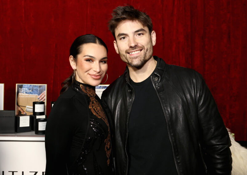 Ashley Iaconetti and Jared Haibon attend iHeartRadio 102.7 KIIS FM's Jingle Ball 2023 Gift Lounge at The Kia Forum on December 01, 2023 in Los Angeles, California
