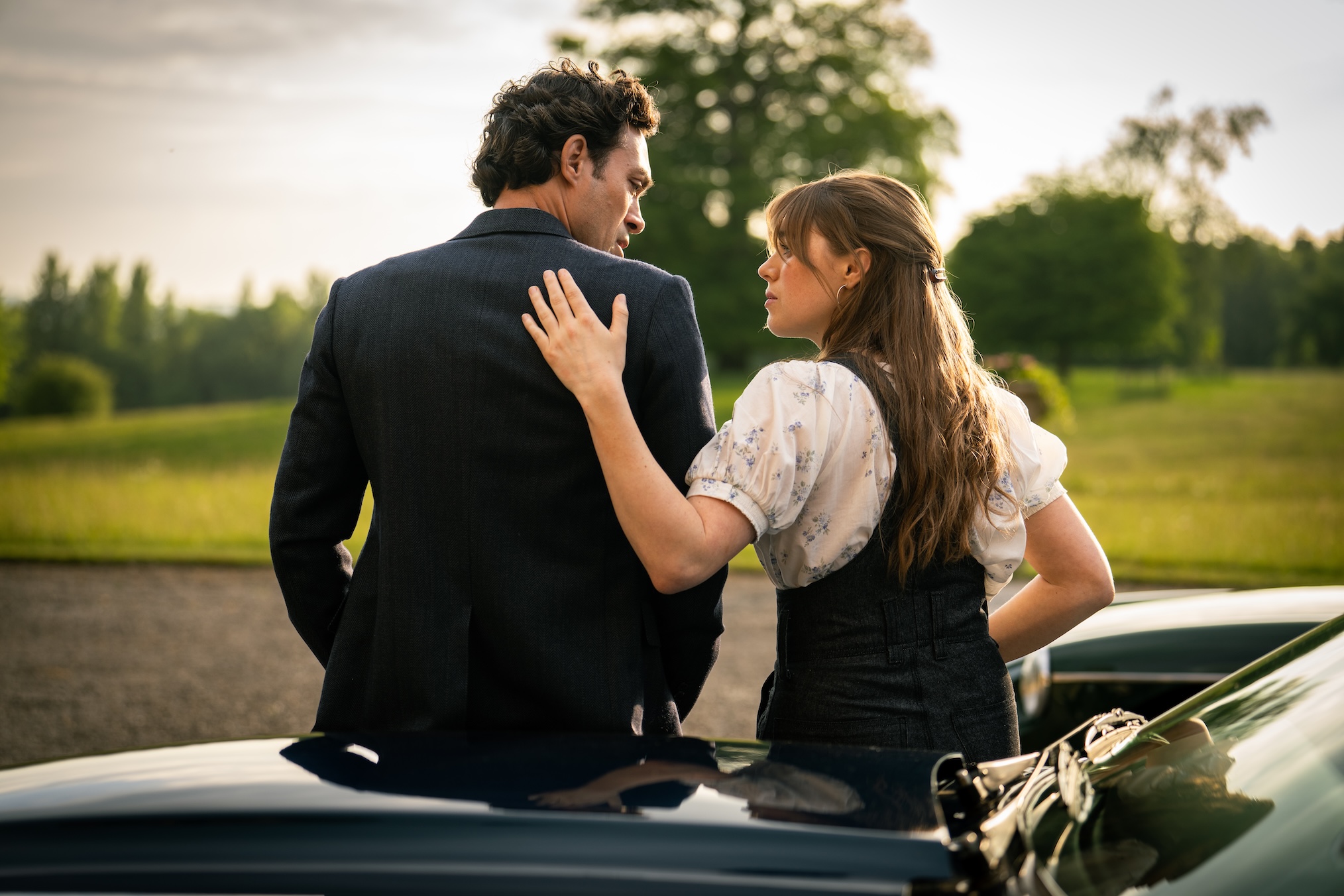 Bella Maclean and Alex Hassell in 'Rivals' Season 2