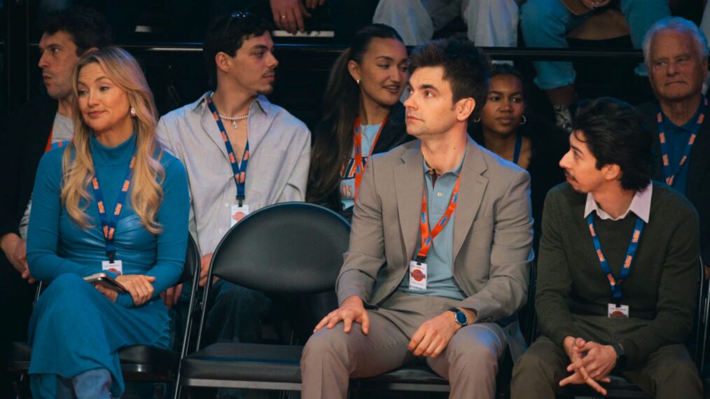 Kate Hudson, Drew Tarver, and Fabrizio Guido in 'Running Point' Season 2