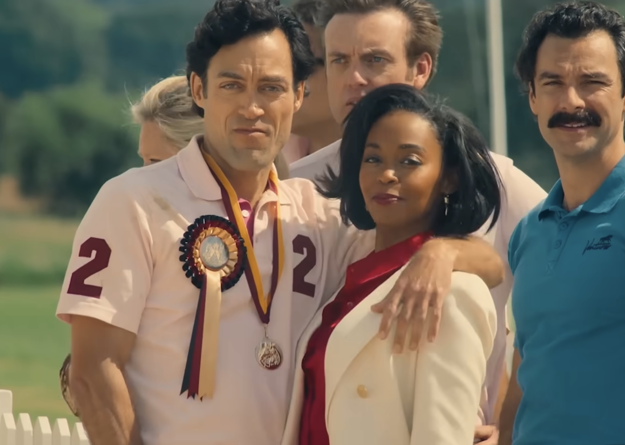 Alex Hassell and Nafessa Williams in 'Rivals' Season 2