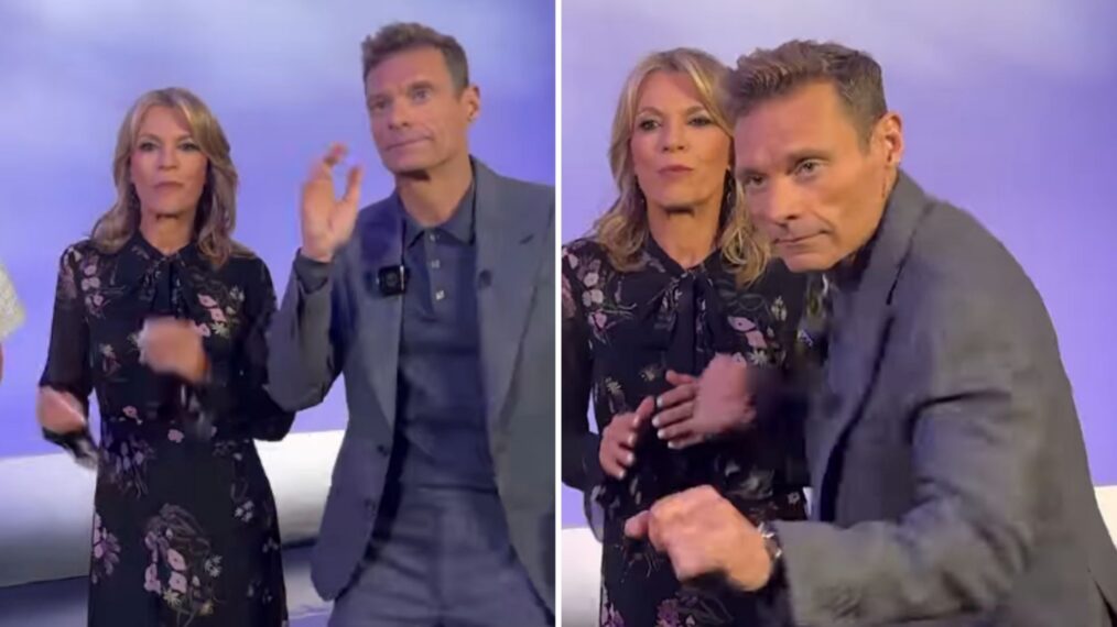 Ryan Seacrest and Vanna White dancing on the set of 'Wheel of Fortune'