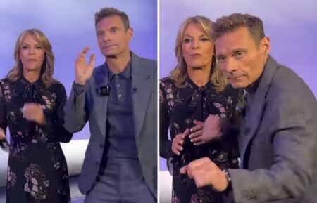 Ryan Seacrest and Vanna White dancing on the set of 