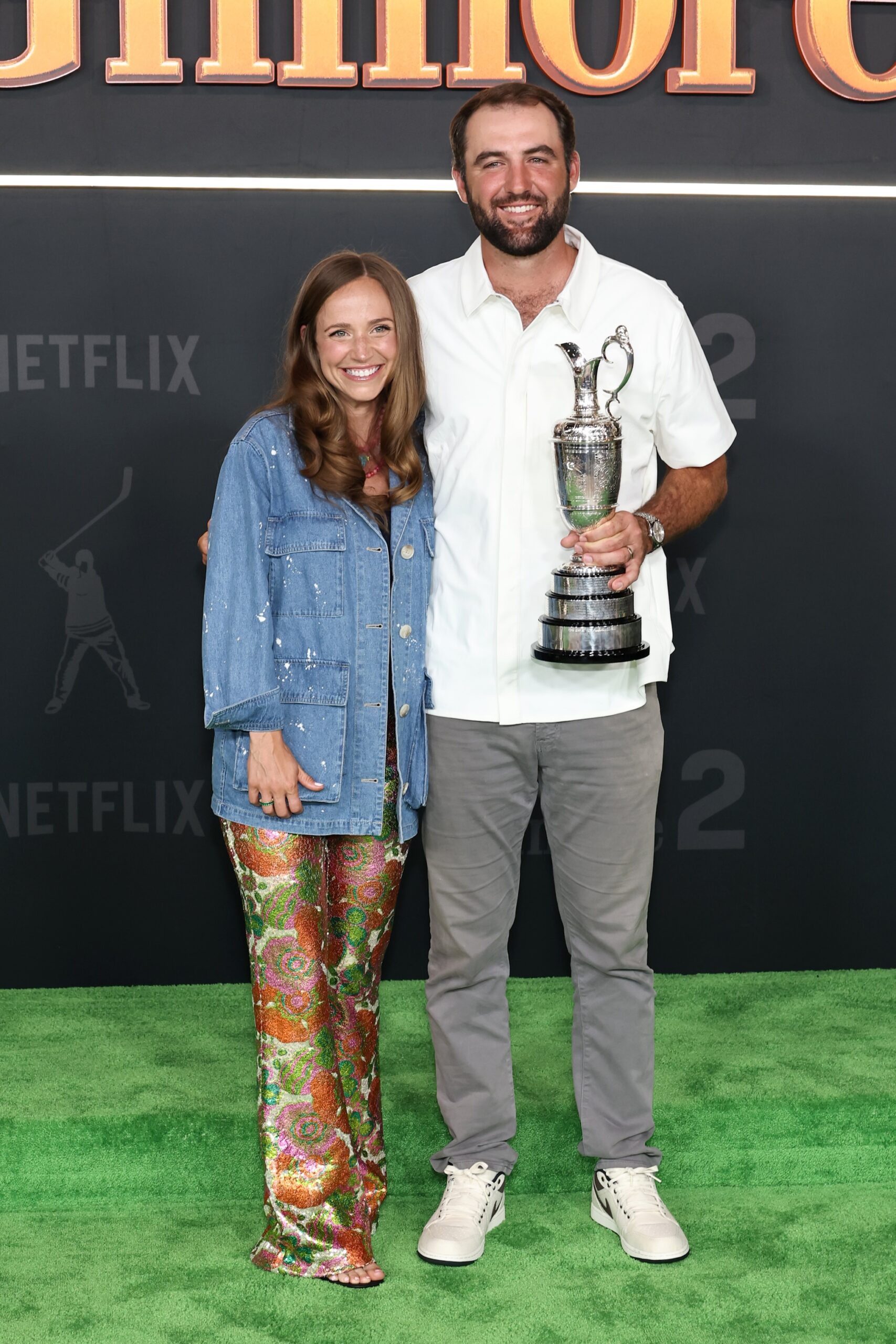 Meredith Scudder and Scottie Scheffler attend Netflix's 