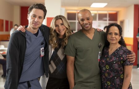 Zach Braff, Sarah Chalke, Donald Faison, and Judy Reyes in 'Scrubs'