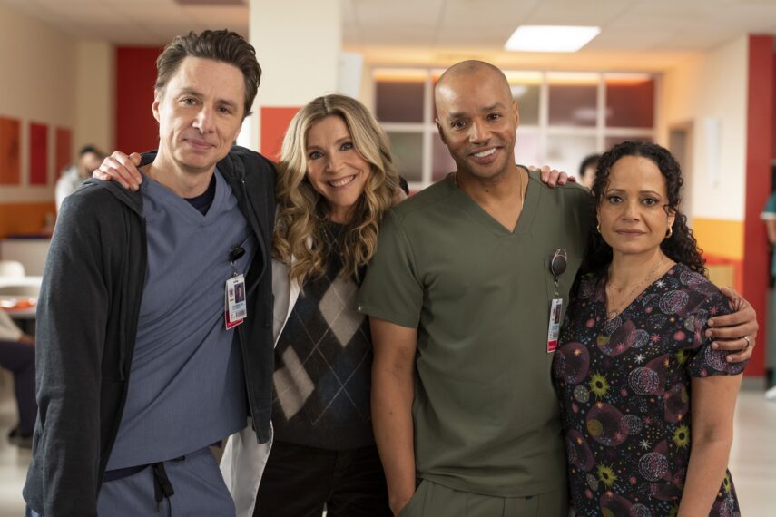 Zach Braff, Sarah Chalke, Donald Faison, and Judy Reyes in 'Scrubs'