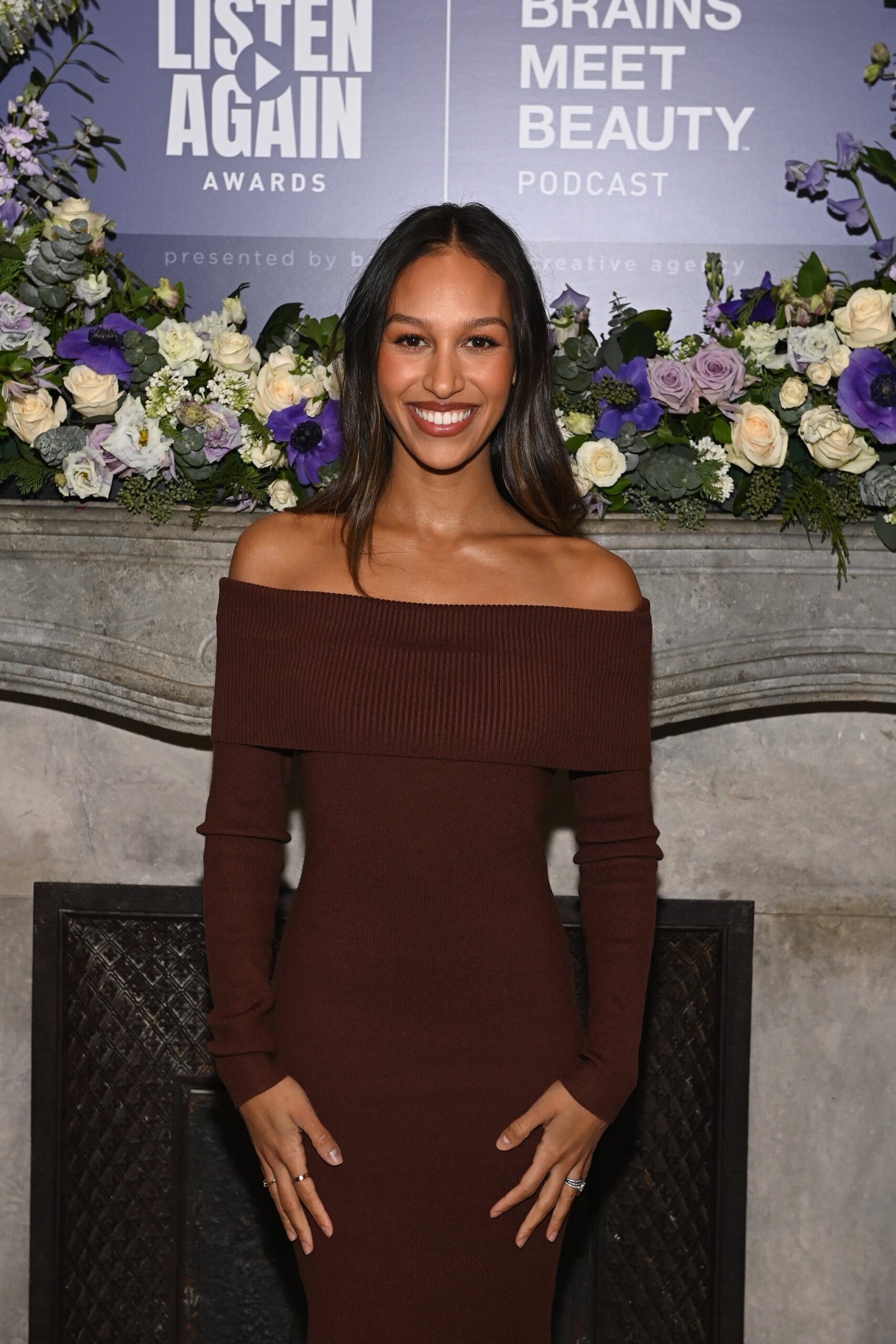 Personality Serena Pitt attends the celebratory 'Where Brains Meet Beauty Listen Again Awards' at Ladurée Soho on January 31, 2024 in New York City.