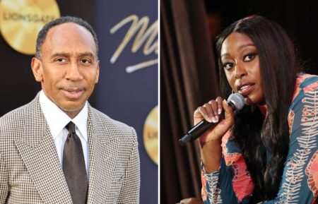 Stephen A. Smith attends the Los Angeles premiere of 'Michael' at Dolby Theatre on April 20, 2026, in Los Angeles, California; Chiney Ogwumike speaks at the 2026 TIME Women of the Year Leadership Forum at The West Hollywood EDITION on March 10, 2026, in West Hollywood, California